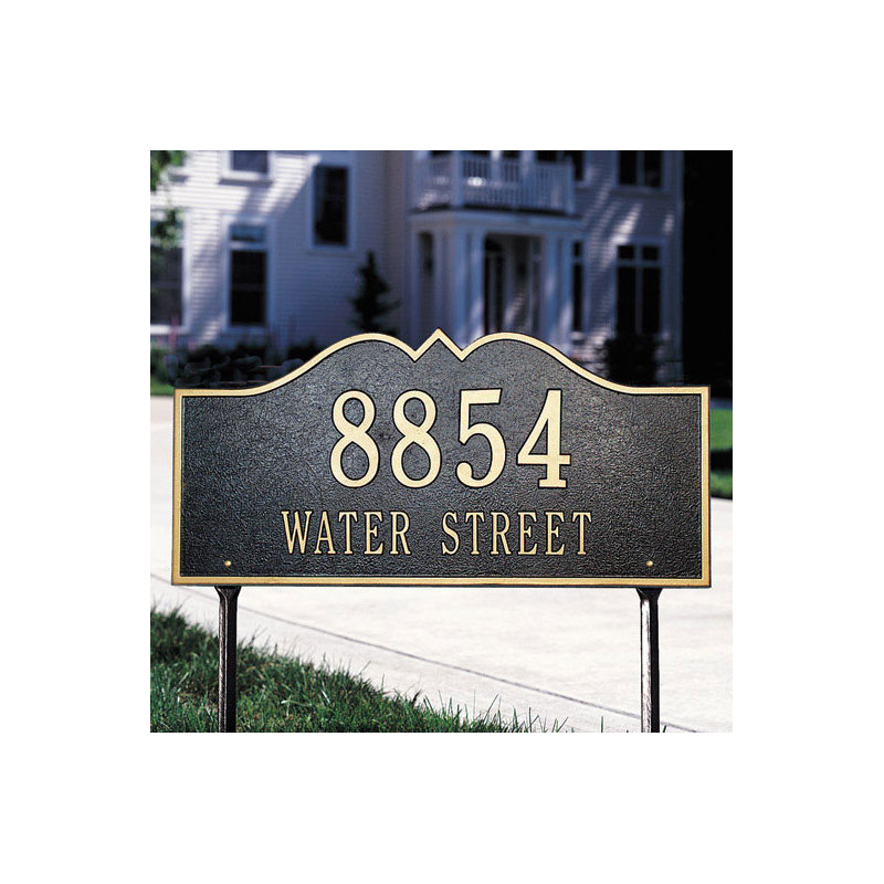 Hillsboro 2-Line Lawn Address Sign, Yes, Antique Copper