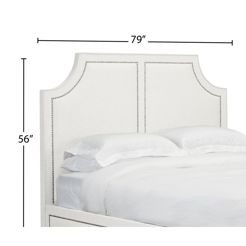 Tête de lit à panneau rembourré Tabor, Très grand, Cuir - Blanc