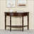 Farmhouse Half Moon Console Table with Drawer & Shelf, Space-Saving Design for Narrow Hallways and Entryways-781650396