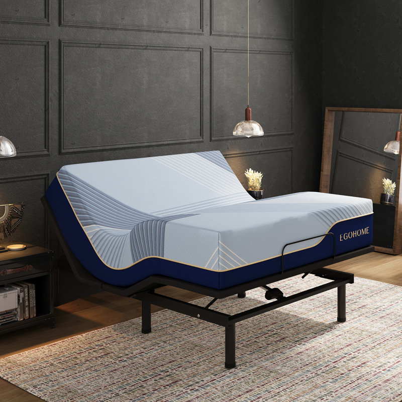  Massaging Adjustable Bed With 12" Memory Foam Mattress, Usb, Underbed Light, Wireless Remote Zero Gravity Bed, Queen