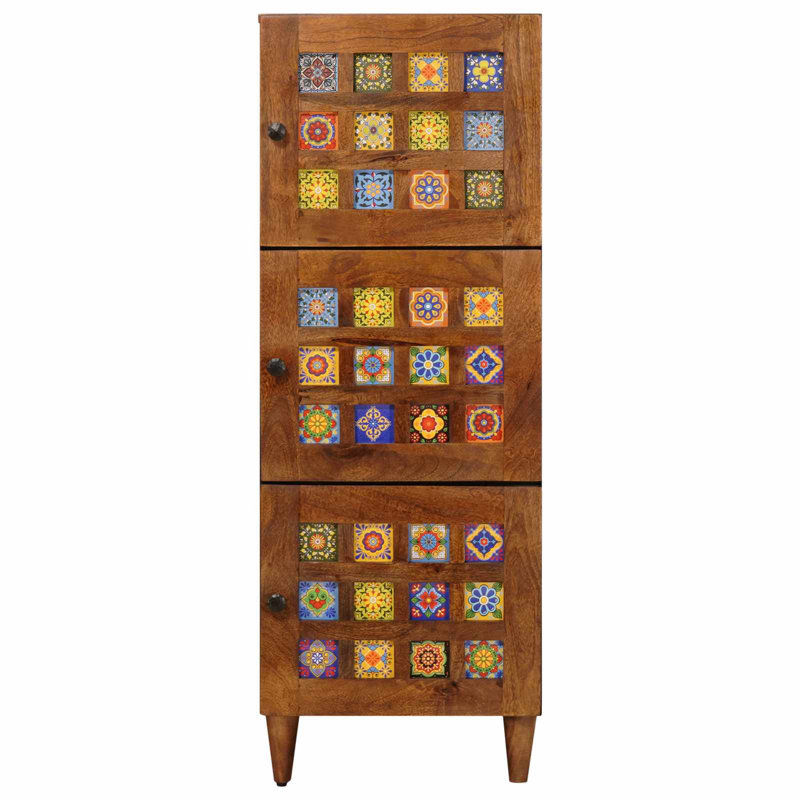 Solid Wood Rectangle Accent Cabinet