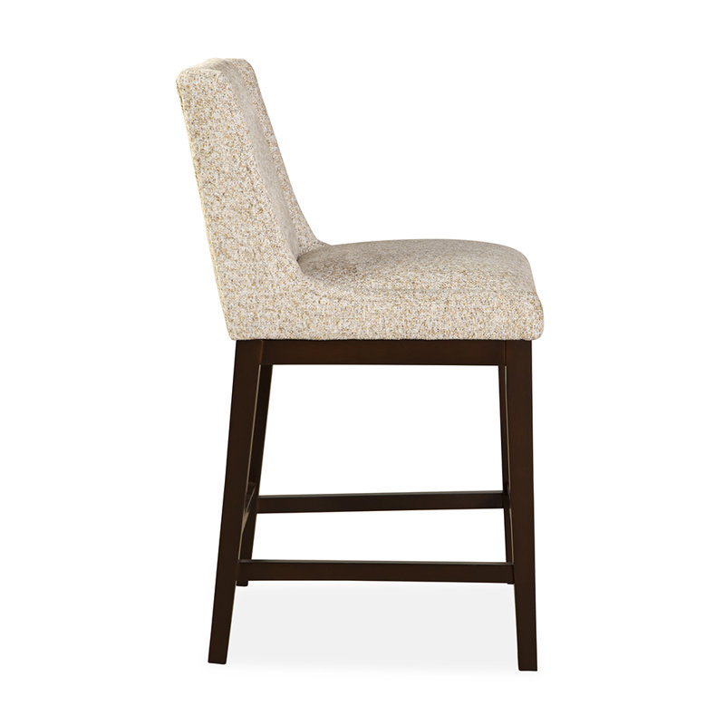Upholstered Bar Stool with Solid Wood Frame, Porpoise