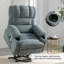 Pour la détente à domicile, fauteuil inclinable de massage Power Lift, tissu bleu riche avec vibration chauffante et fonctions USB