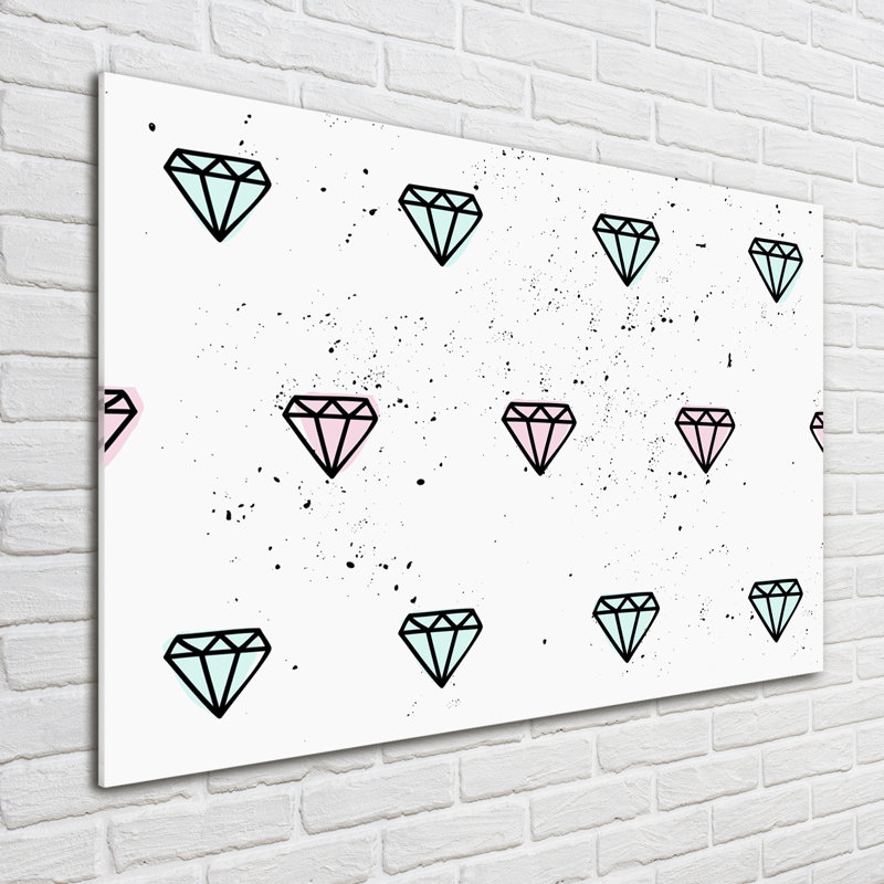 Diamonds - No Frame Print on Glass