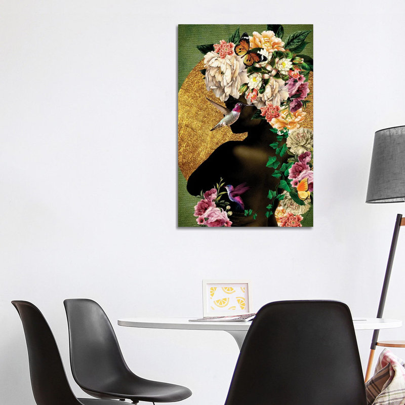 «Women in Bloom - Destiny Blooming» - Giclée sur toile tendue avec châssis, H 40 po x l 26 po