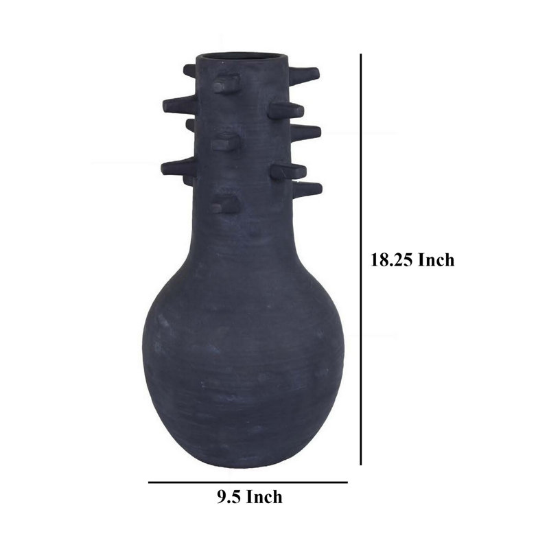 Vase à fleurs Enya , Noir, noir, noir, noir, H 18,25 po x l 9,5 po x P 9,5 po