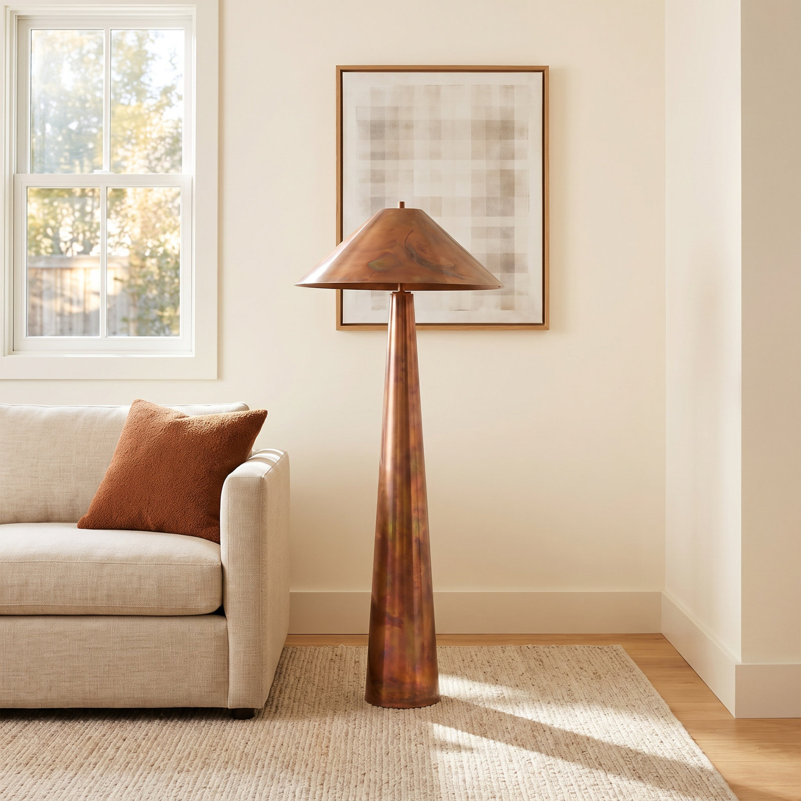 Erlea 67.5'' Stainless Steel Floor Lamp, Yellow Brown, Iridescent Acid Wash, Metal