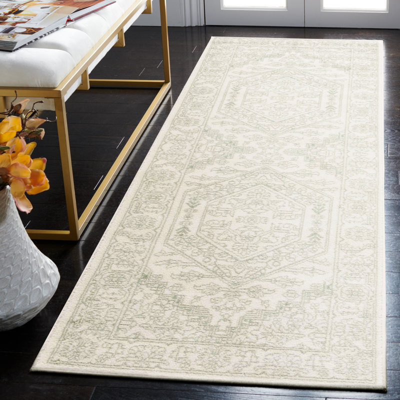 Stromsburg Oriental Area Rug, Light Grey/Teal, Rectangle 183 x 274 cm
