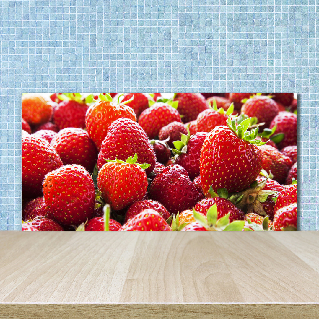 50 cm x 100 cm Glas Spritzschutzpaneel Strawberries