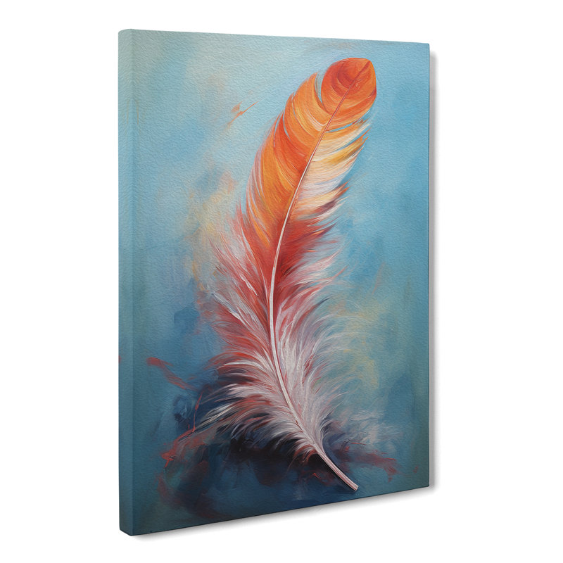 Feather Action Painting - Print, 50cm H x 35cm W x 3cm D