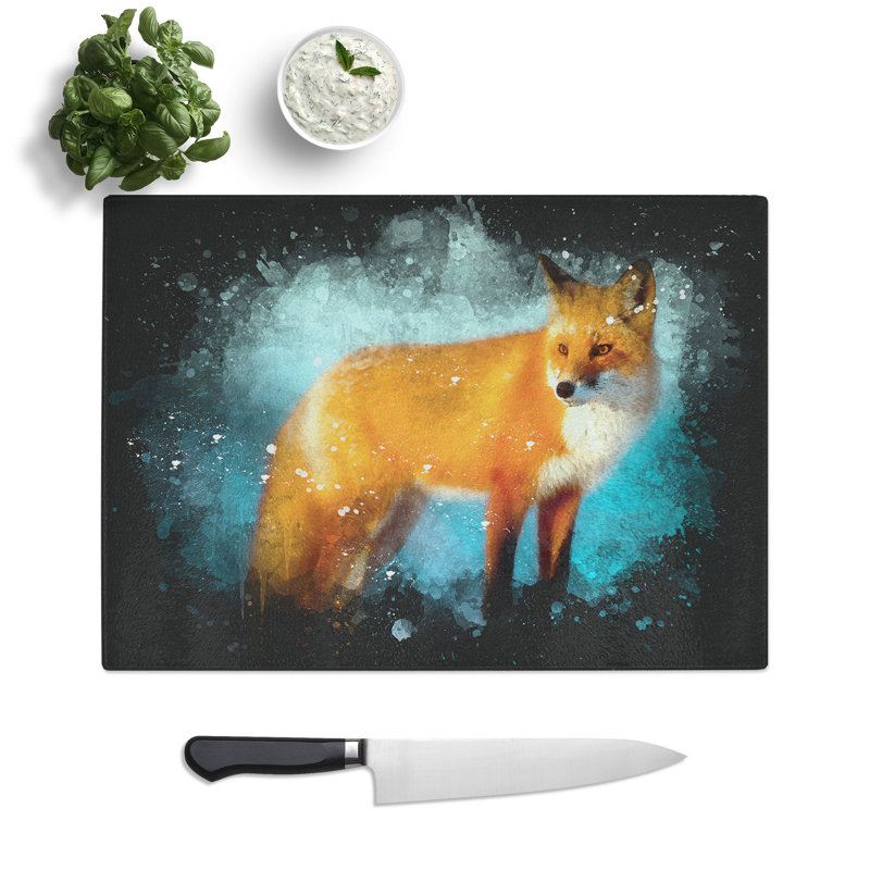 Red Fox Vol.3 Paint Splash Chopping Board, 0.4cm H x 28.5cm W x 39cm L