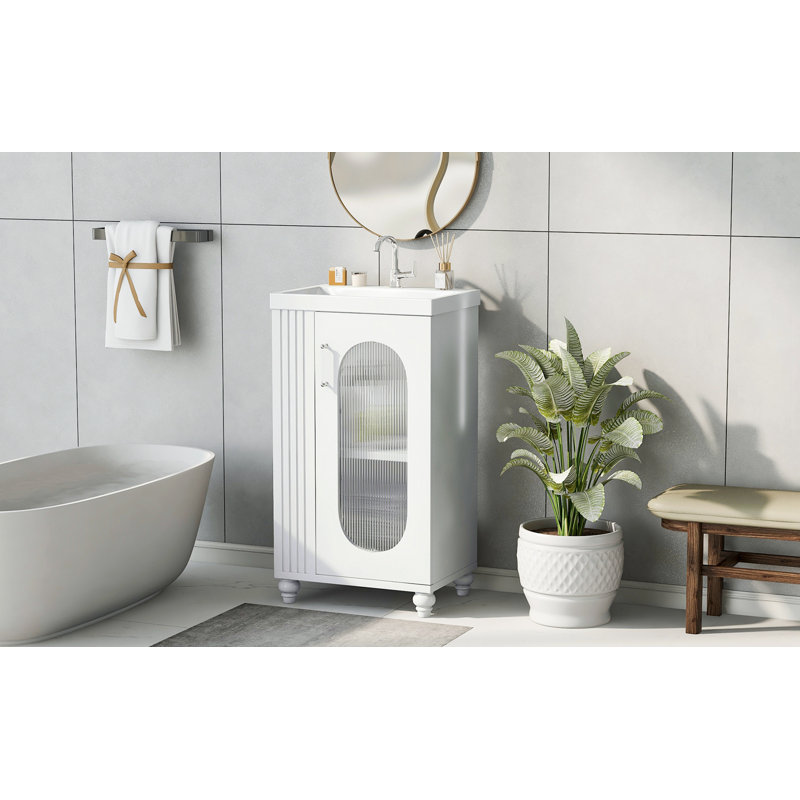 Meuble-lavabo simple 20 po avec plateau en céramique Desandro