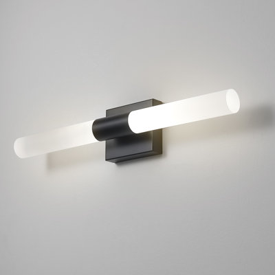 Éclairage de salle de bain à 1 lumière à DEL à intensité variable noir mat Geneil