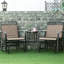 Fauteuils coulissants de jardin brun avec table pratique - 2 balançoires avec chaise berçante, sangle aérée, pour patio et café dans la cour arrière, tissu respirant, acier, finition