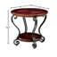 Table de bout traditionnelle en cerisier brun orné traditionnel avec tablette inférieure ouverte pour des détails de décoration de salon élégants