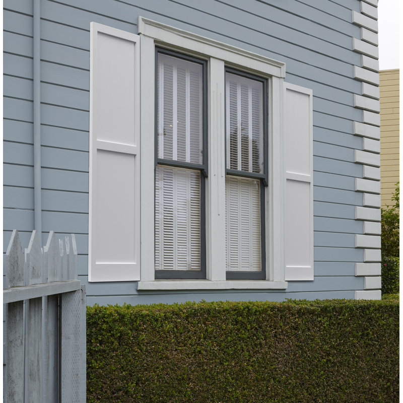 Unfinished Pine Raised Panel Exterior Wood Shutters, 15" x 59"