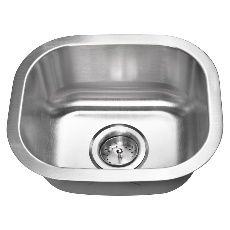 SleekSteel 15 in. x 13 in. 18 Gauge Stainless Steel Undermount Single Bowl Kitchen Sink