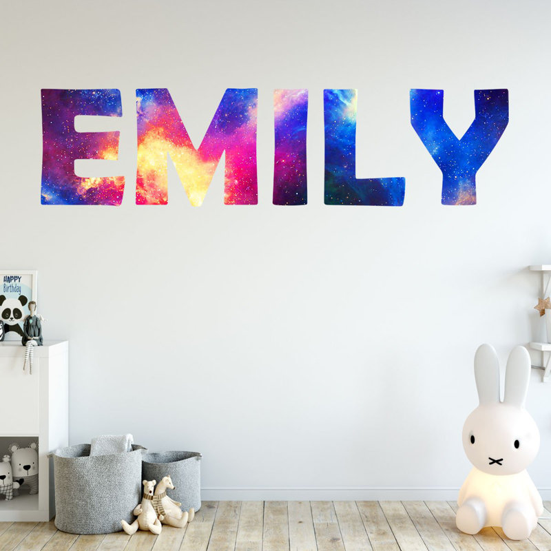 Décalcomanie murale personnalisée nebula galaxy name, H 12 po x l 32 po x P 0,01 po, Oui