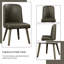 2 chaises d'appoint grises - Revêtement en cuir synthétique, dossier haut de liste minimal, capacité de 220 lb, hauteur de siège de 20 po, chaise à finition chêne (2) avec dossier en polyuréthane, largeur de 21 po, poids