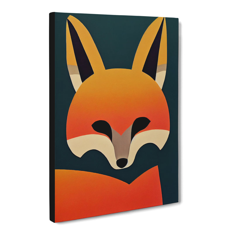 Fox Minimalism - Wrapped Canvas, 50cm H x 35cm W x 3cm D