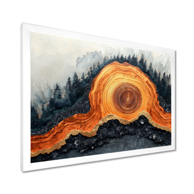 Forêt d'automne, paysage de pierre ambrée II - forêt, art mural