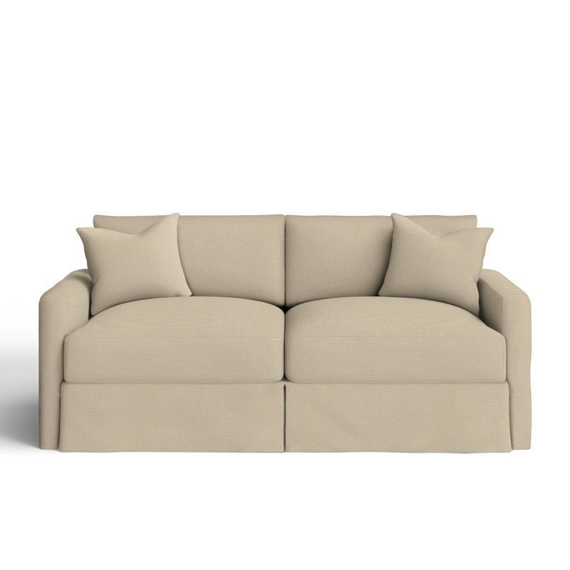Hartig 84'' Slipcovered Sofa, Bayou Stone Canvas