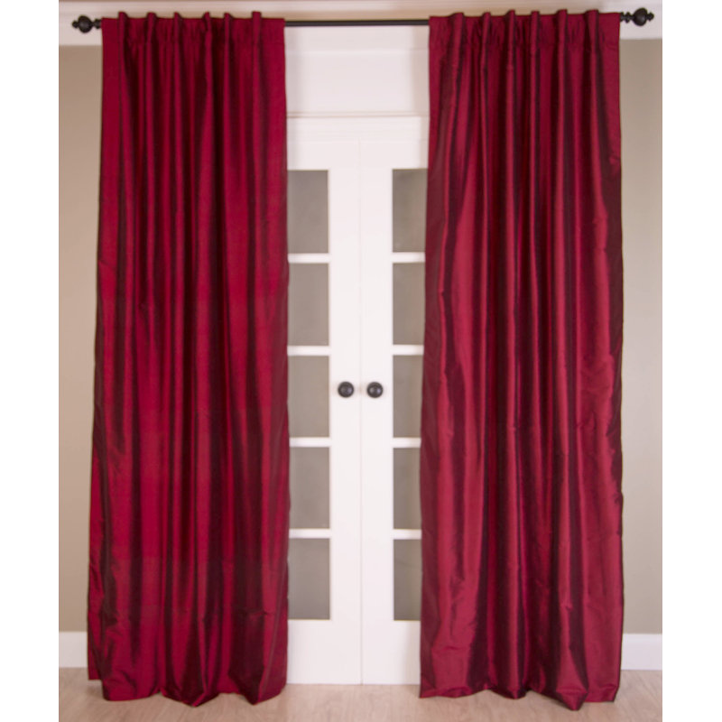 Panneau de rideau obscurcissant Dupioni Silk, L 51 po x L 84 po, Rayures champignons