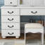 Bureau de coiffeuse élégant avec lumières et miroir - 3 options de couleurs, boîte de tiroir cubique