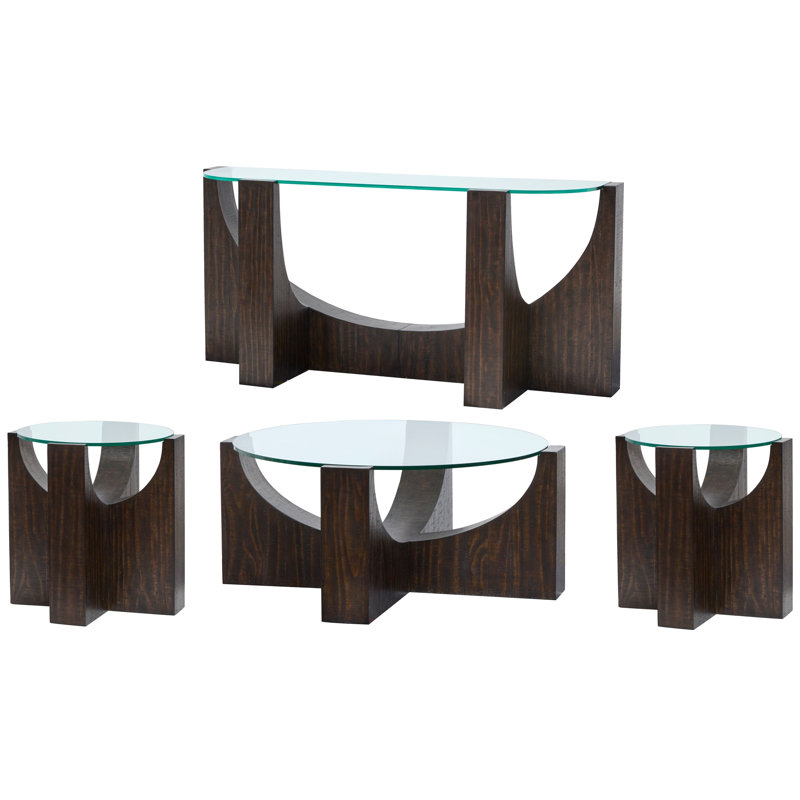 Table basse Janda avec 2 tables de bout et une console