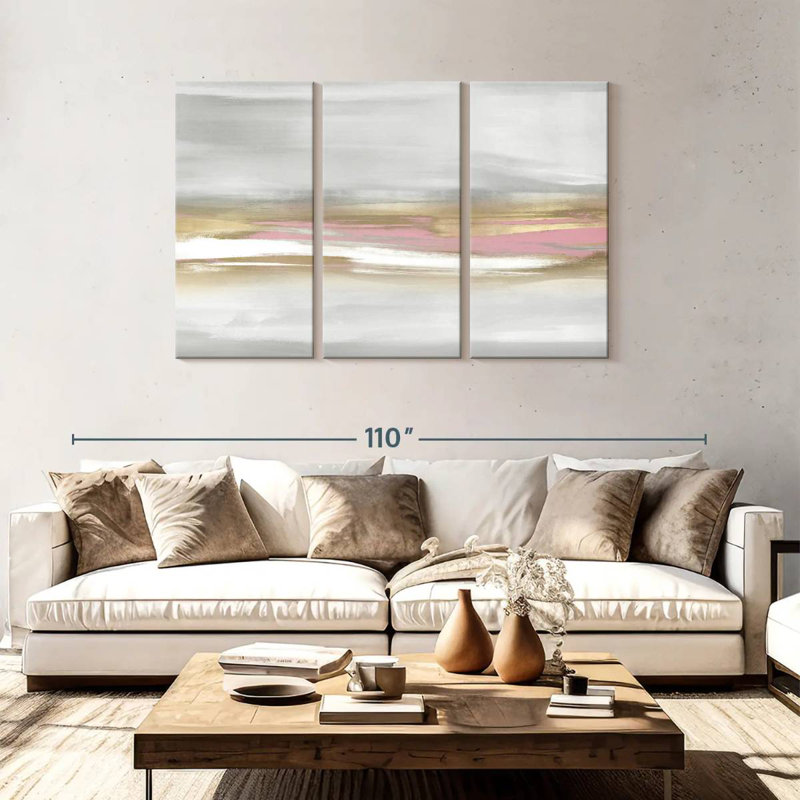 Avery Highlight Pink Blush I, 48" H x 74" W
