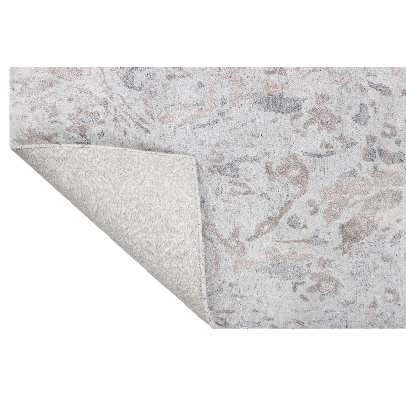 Abstract Area Rug in Gray, Rectangle 3' x 5'1"