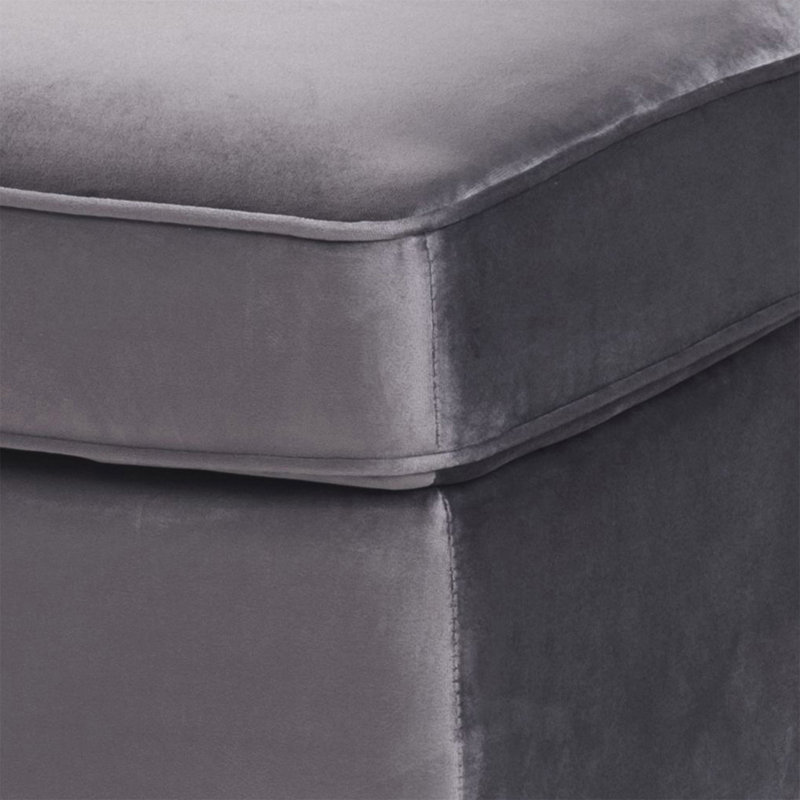 Grey Rectangle Ottoman, Gray