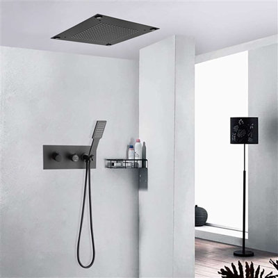 Douche thermostatique à DEL noir mat Lecce - Combinaison luxe et innovation