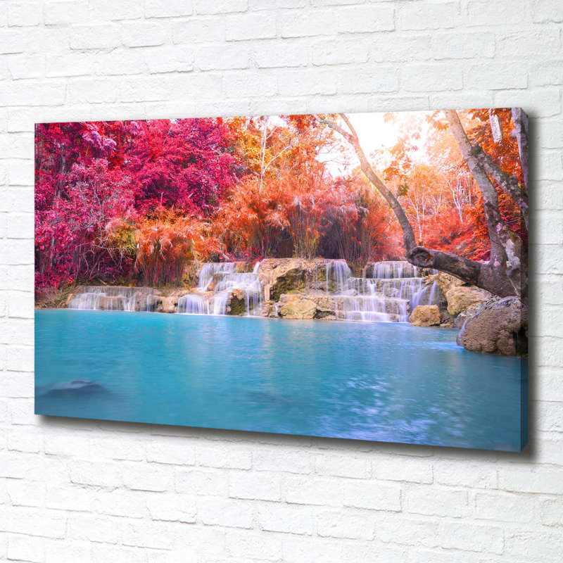 Waterfall In The Forest - Wrapped Canvas Print
