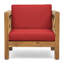 Fauteuil en bois de style milieu du siècle avec coussin en tissu à effet mouillé, 78 cm x 67 cm, 19,2 kg, revêtement Relax.