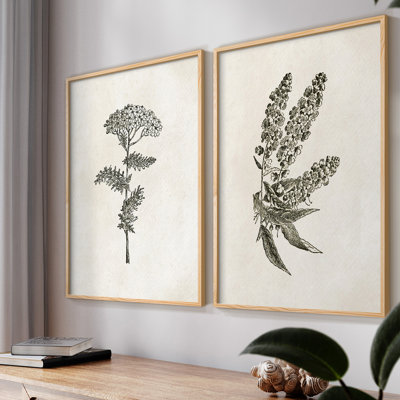 «Vintage Floral LXII», 2 pièces sur papier