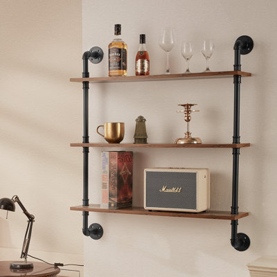 3 Piece Square Wood Floating Shelf
