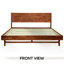 Structure de lit plateforme en bois massif de qualité supérieure, finition noyer avec tête de lit sculptée de style Mid-Century, capacité de 800 lb, support de matelas, aucun sommier nécessaire-112609343-112609345