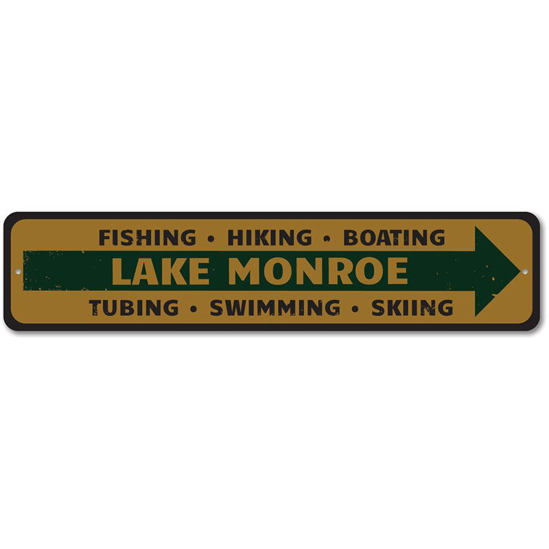 Plaque en métal Lake, H 4 po x l 18 po x P 0,04 po