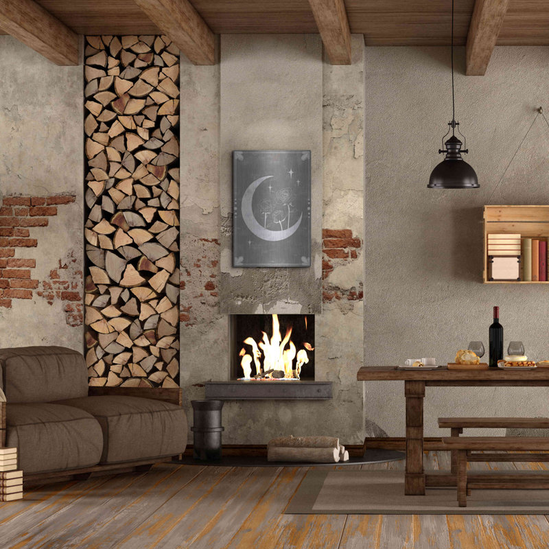 Art mural en métal, "Hall Hall Moon Collection B" par Grace Popp, H 36 po x l 24 po