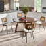 Pateley Mid-Century Modern Dining Chair Set with Rattan Backrest