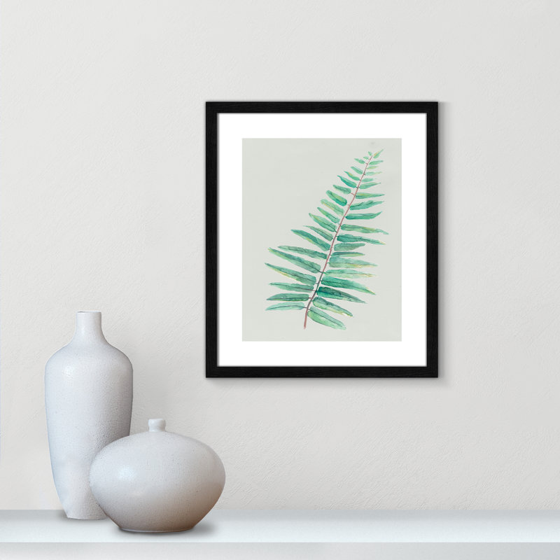 «Delicate Botanical I», reproduction sur papier encadrée, Cadre à texture grain de bois noir, H 19 po x l 16 po x P 0,75 po