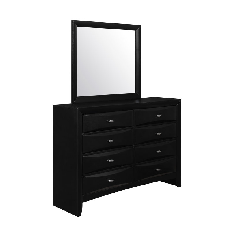 Miroir pour commode rectangulaire, Noir