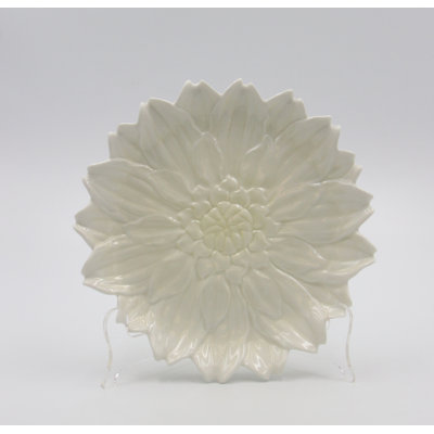 Ensemble de 2 assiettes en forme de marguerite blanche en porcelaine fine 
