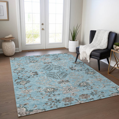 Machine Washable Indoor/Outdoor Cicel ACN1156 Sky Rug
