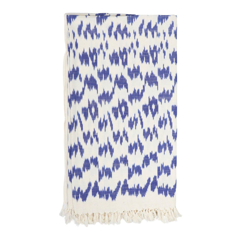 Jeté en ikat bleu