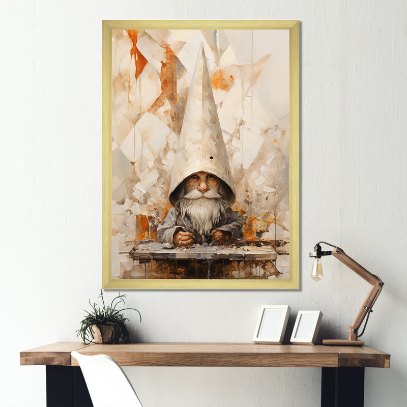 «Fantasy Fairy Dwarfs Portrait II», reproduction sur toile, Cadre doré simple, H 40 po x l 30 po x P 1,5 po