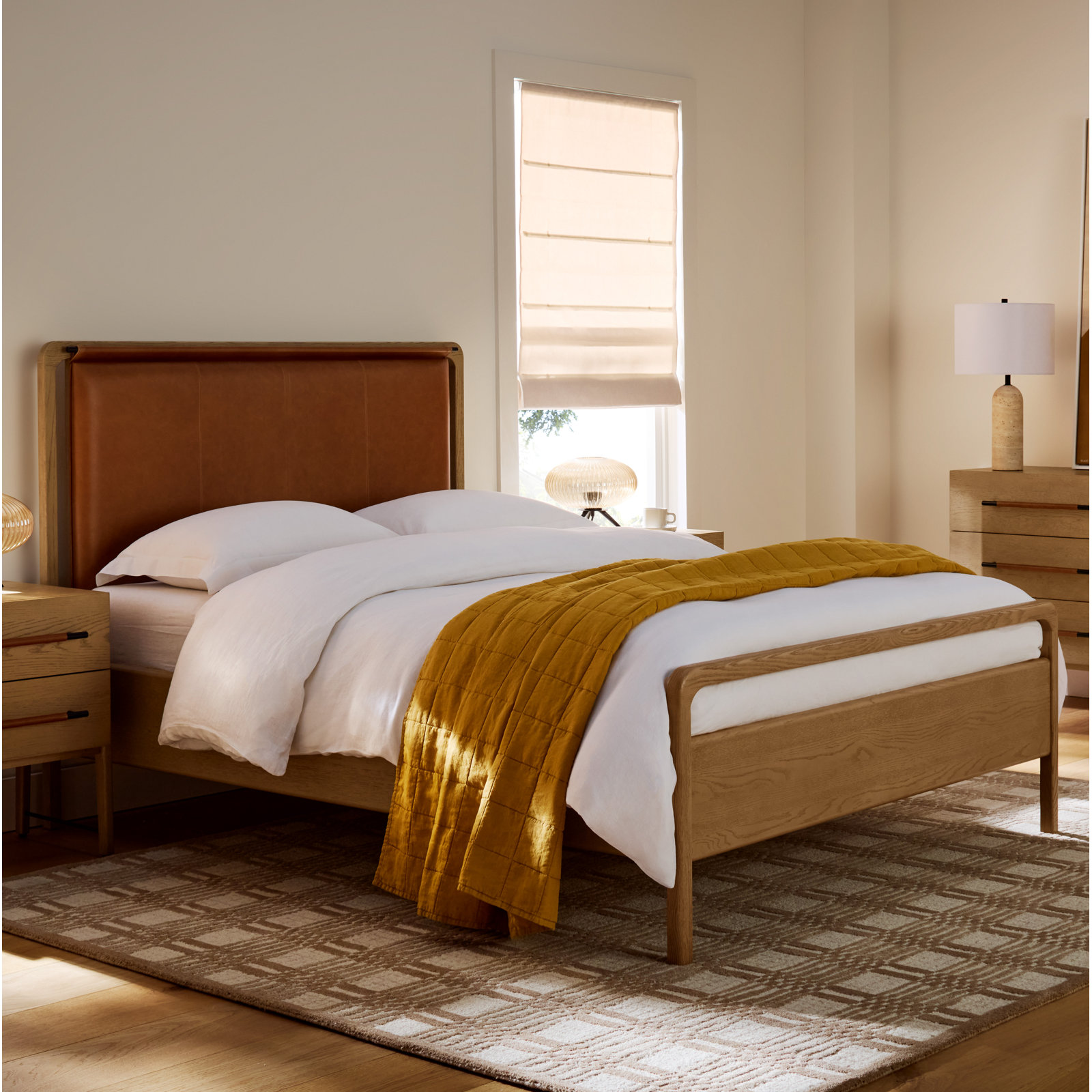 Nena Linen Duvet Cover Set, Full / Queen, Rust