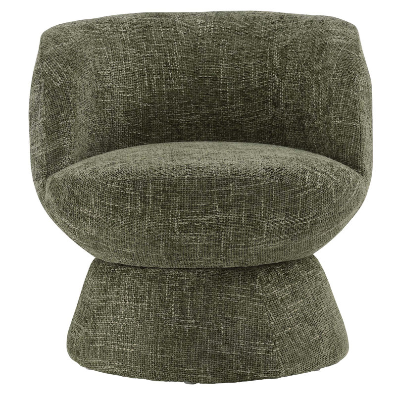 Chaise pivotante rembourrée en tissu Vesta Chenille, Chenille verte