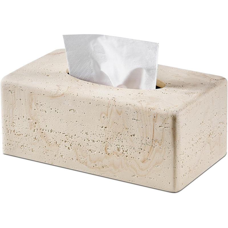 Natural Travertine Tissue Box Cover 